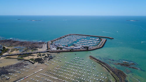 High angle view of sea against sky