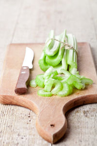 Close-up of food on cutting board