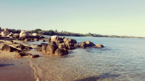 Panoramic shot of landscape against clear sky