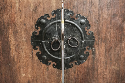 Close-up of old door knocker