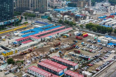 High angle view of city