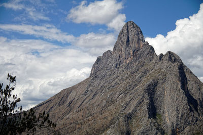 Low angle view of mountain against sky