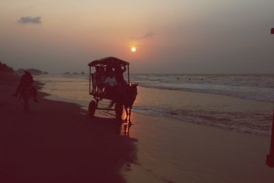 Scenic view of sea at sunset