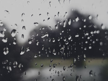 Raindrops on glass