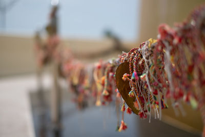 Close-up of decorated for sale at market stall