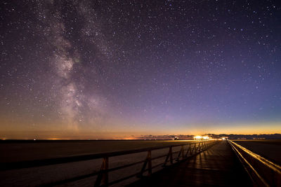 Scenic view of lake against sky at night