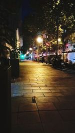 Illuminated street at night
