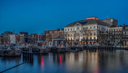 Reflection of buildings in water