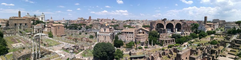 Panoramic view of townscape against sky