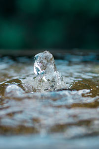 Close-up of frozen water