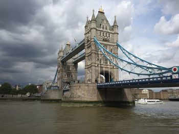 Low angle view of suspension bridge