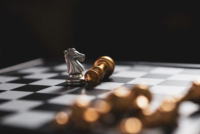 Close-up of chess board