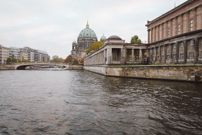 View of river with church in background