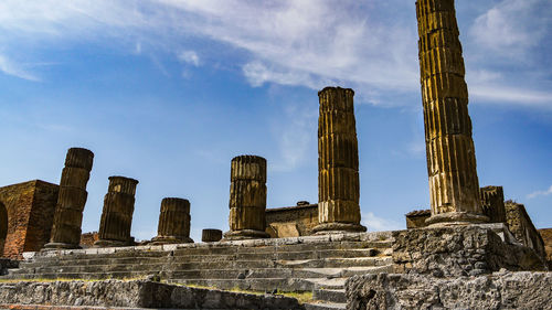 Low angle view of temple against sky