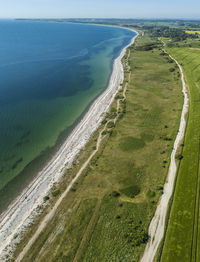 Aerial photo of holme beach and dråby beach, denmark