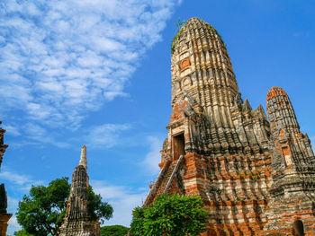 Low angle view of temple building against sky