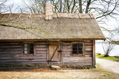 House on field against sky