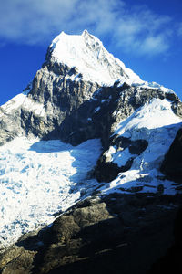 View of snowcapped mountain peak  