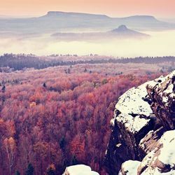 High angle view of mountain against sky