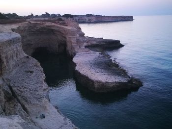 Rock formations in sea