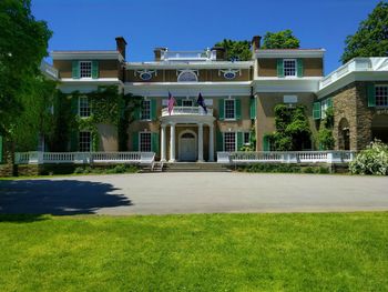 Building exterior with lawn in foreground