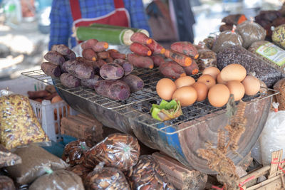 Vegetables for sale at market stall