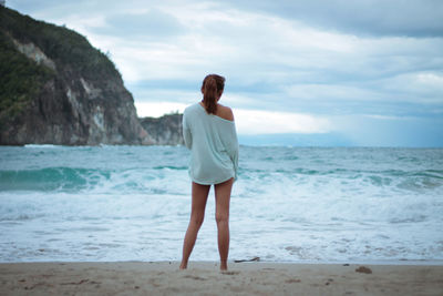 People standing on beach