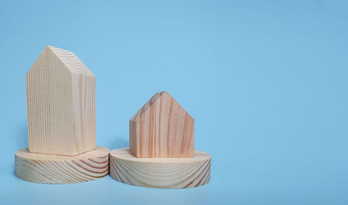 Close-up of stack against blue sky