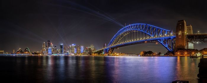 Illuminated city at night