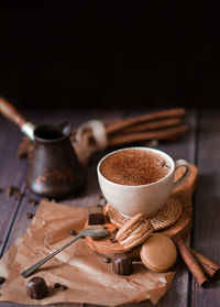 Close-up of coffee on table