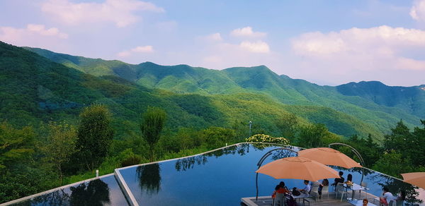 Scenic view of mountains against sky