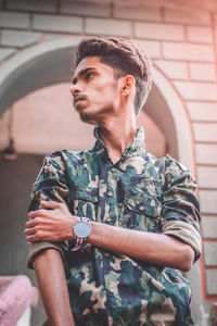 Young man looking away