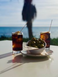 Close-up of drink on table