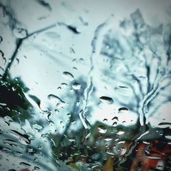 Close-up of water drops on glass