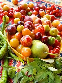 High angle view of apples