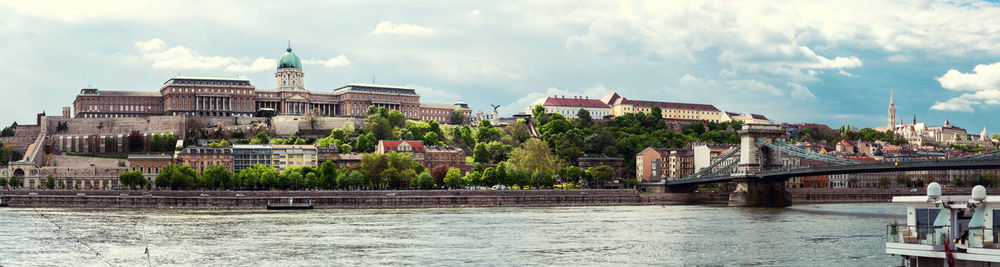 Panoramic view of buda castle against sky