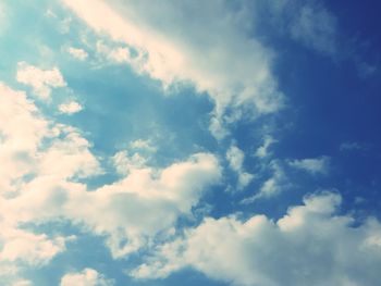 Low angle view of clouds in sky