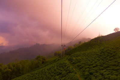 Scenic view of landscape against sky during sunset