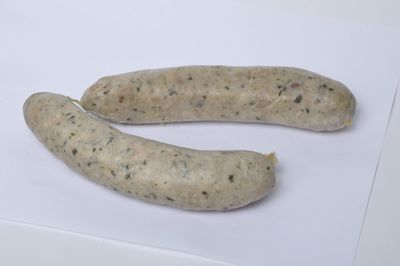 High angle view of bread against white background