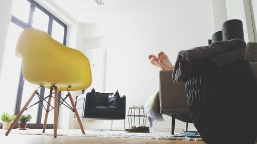 Close-up of chair on table