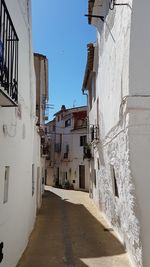 Narrow alley amidst buildings in city