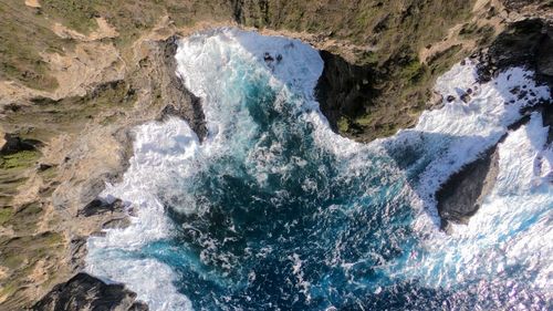 Panoramic shot of sea waves