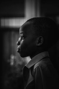 Portrait of boy looking away