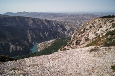 Scenic view of rocky mountains against sky