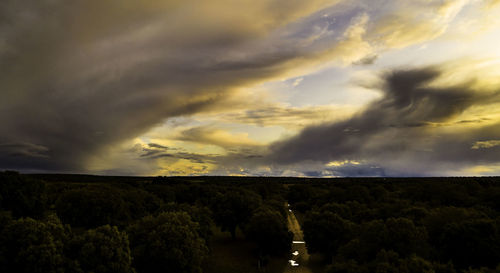 Panoramic view of storm clouds over landscape