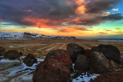 Dramatic sky over landscape