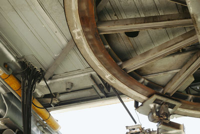 Low angle view of train in museum