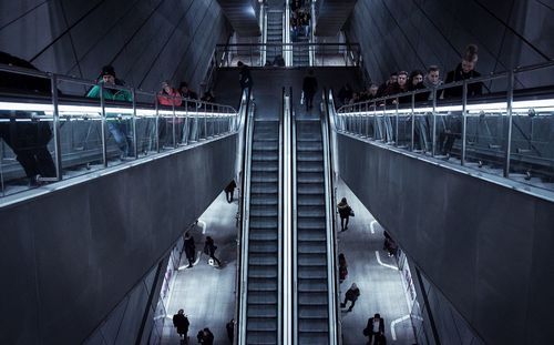 People on escalator