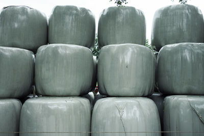 Full frame shot of hay stacks