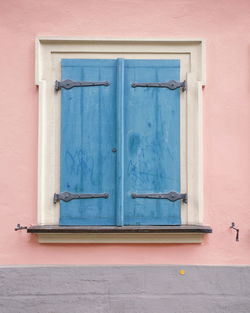 Closed door of building